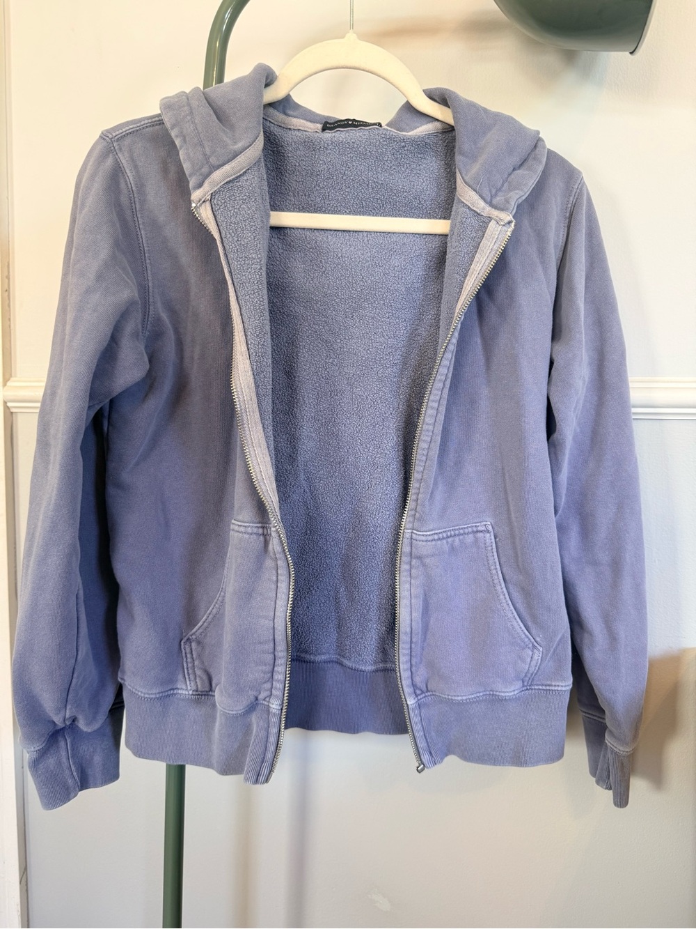 Brandy Melville Light Blue Zip-Up Hoodie